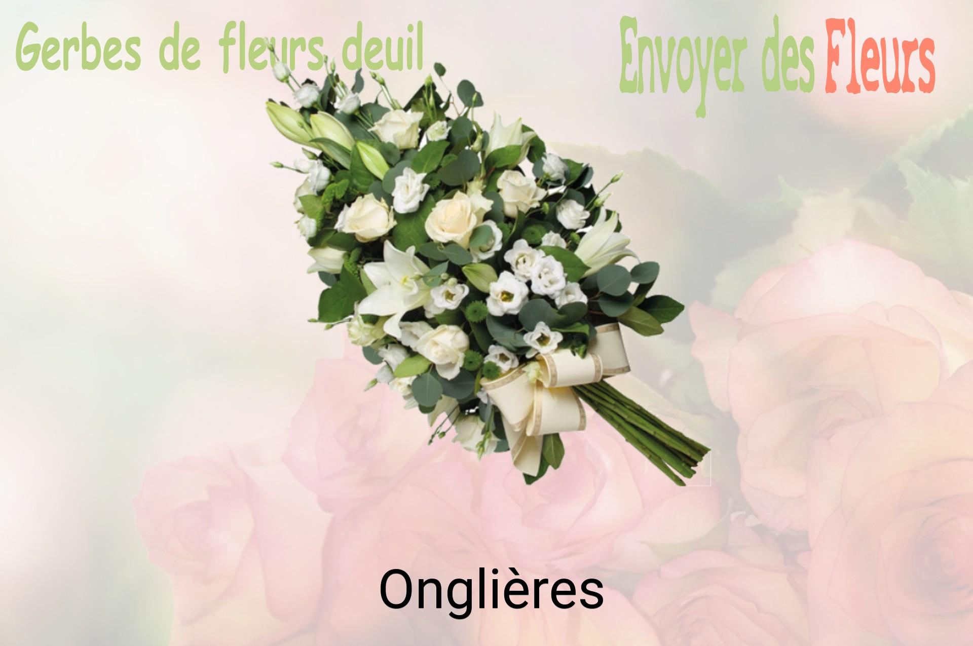 Gerbe de fleurs de deuil livrée à Onglières